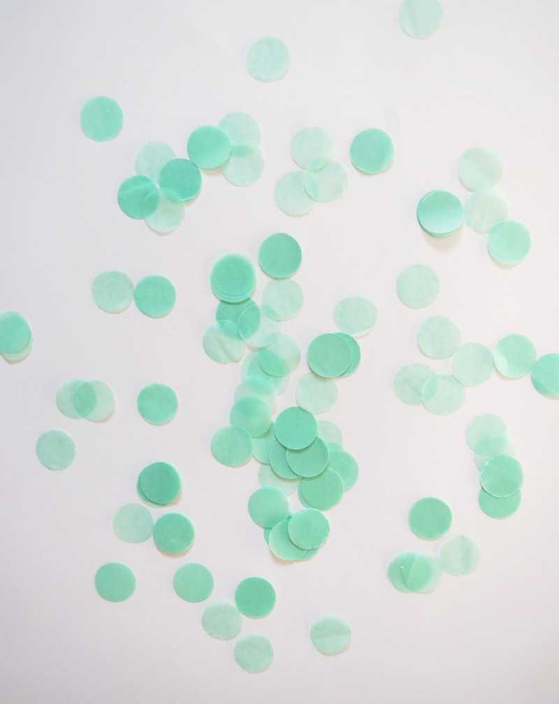 Confettis ronds papier de soie - Menthe