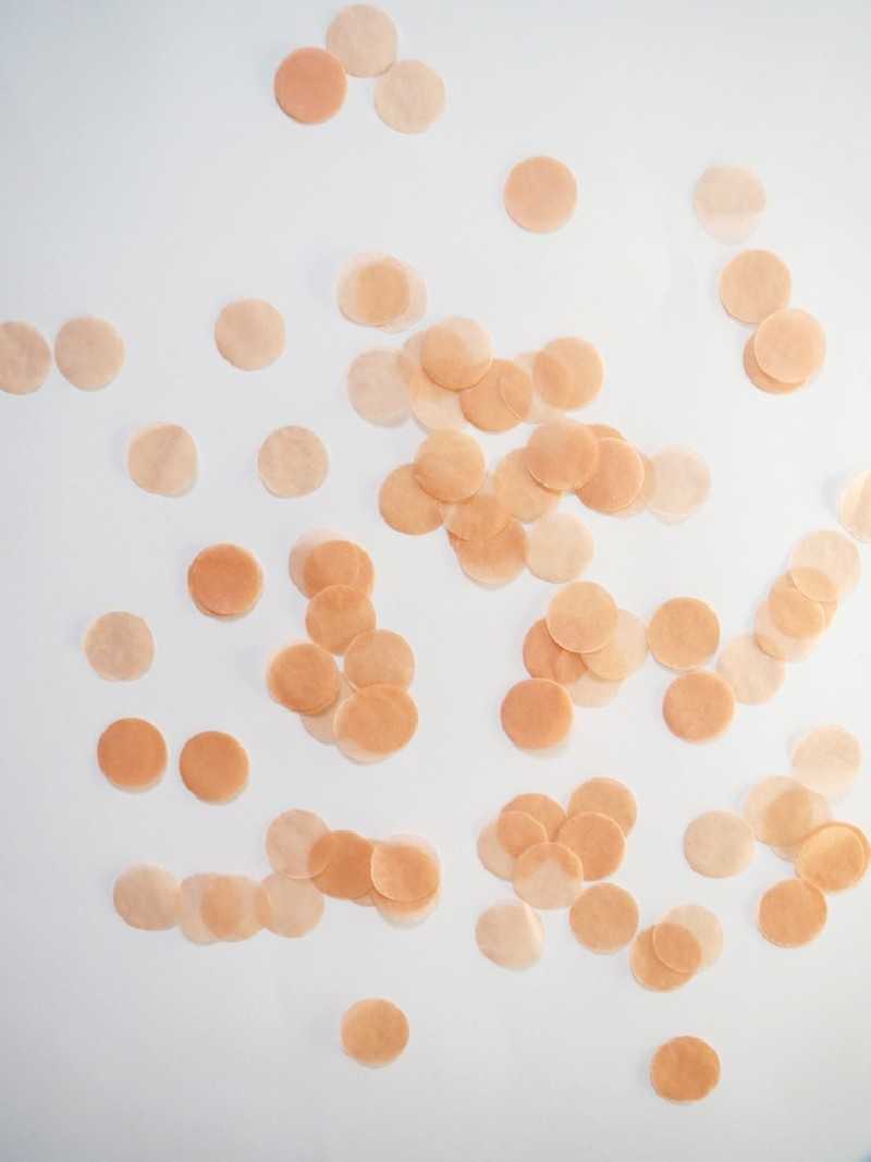 Confettis ronds papier de soie - Pêche