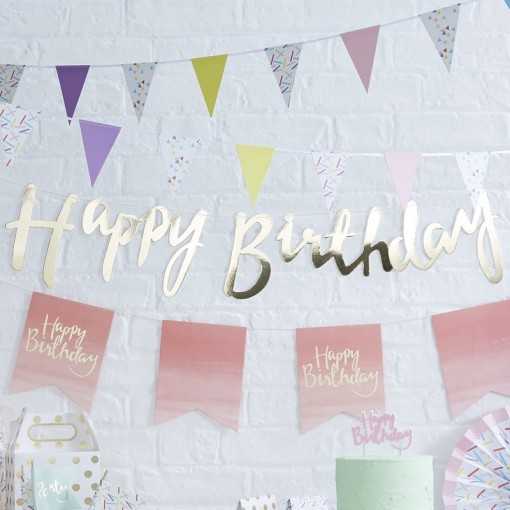 Guirlande anniversaire Or -...