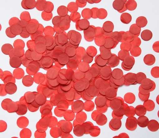 Confettis ronds papier de soie - Rouge