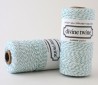 Baker twine, fil de coton torsadé blanc et bleu gris