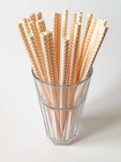 Paille en papier chevrons -...