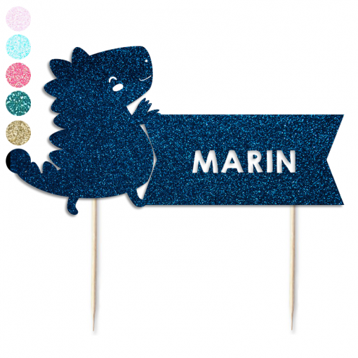 Cake topper paillettes - Dino