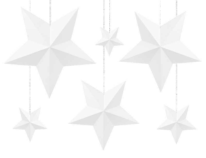 6 suspensions d'étoiles blanche
