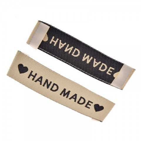 Etiquette tissu " Handmade"