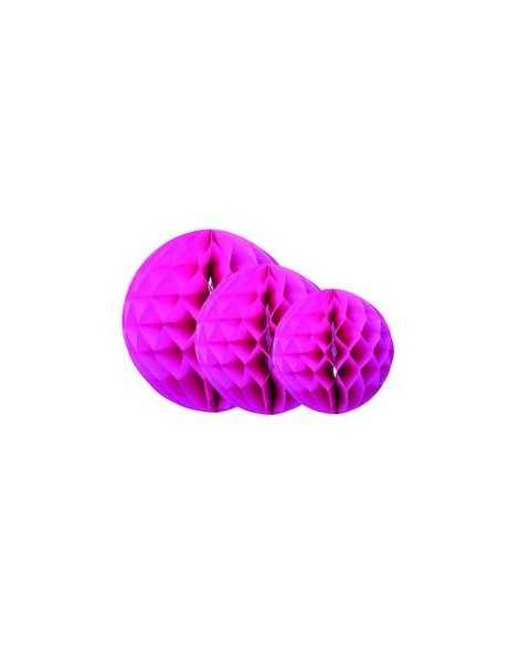 Boule alvéolée Rose pâle- 20 cm 