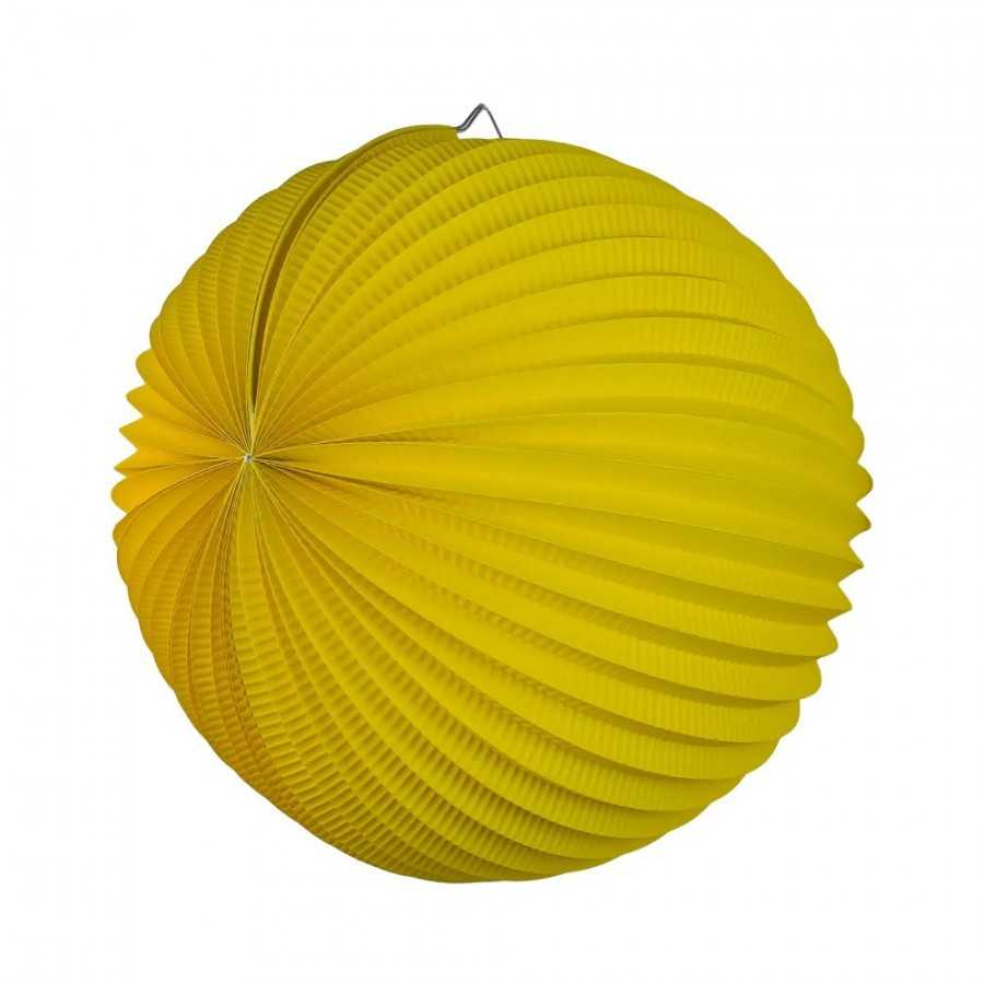 Lampion accordéon Jaune - 30cm 