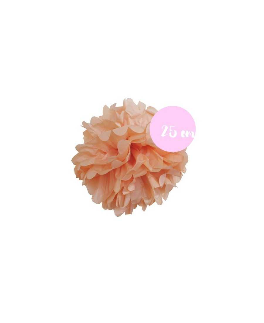 Pompon Papier Pêche -25cm 