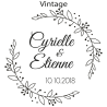 Tampon personnalisé mariage, prénoms et date