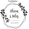 Tampon personnalisé mariage, prénoms et date