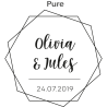 Tampon personnalisé mariage, prénoms et date