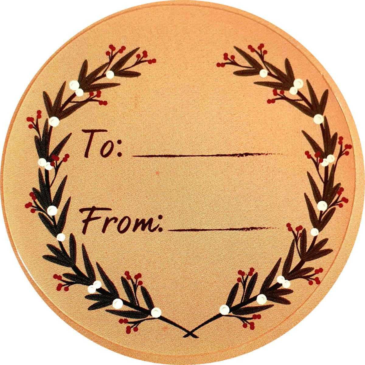 Sticker couronne de Noël avec du gui