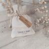 Pochon en lin & dentelle 10 x 14 cm pour cadeaux d'invités