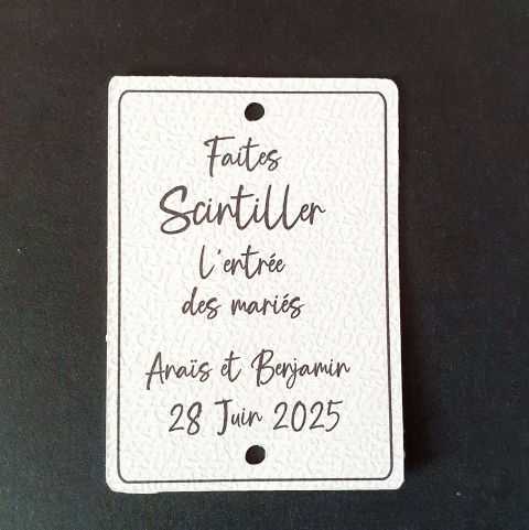 Étiquette pour cierge magique personnalisable