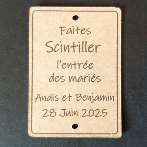 Étiquette kraft pour cierge magique