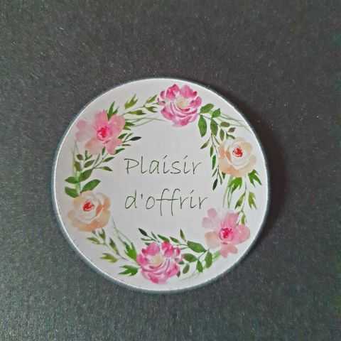 Sticker plaisir d'offrir couronne fleurie très élégant