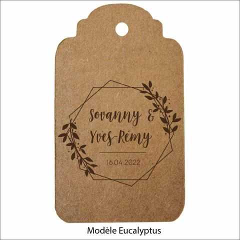 Très tendance le modèle Eucalyptus pour la personnalisation d'étiquettes.