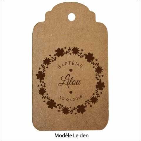 Modèle Leiden adapté pour la personnalisation d'étiquettes pour bapteme.