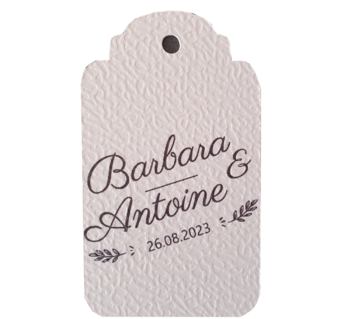 Etiquette blanche rectangulaire personnalisable, modèle Naturel.