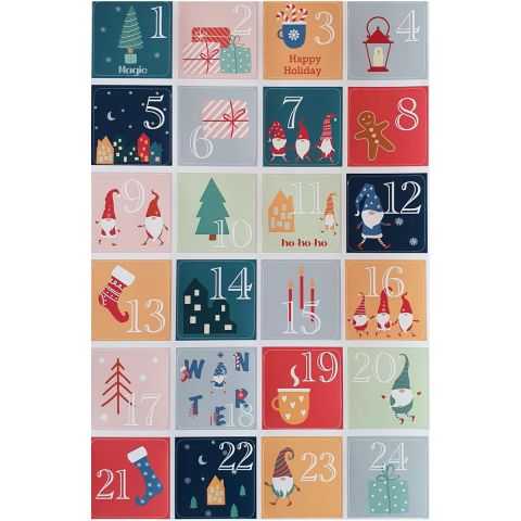 Planche de stickers pour la création d'un calendrier de l 'Avent personnalisé.