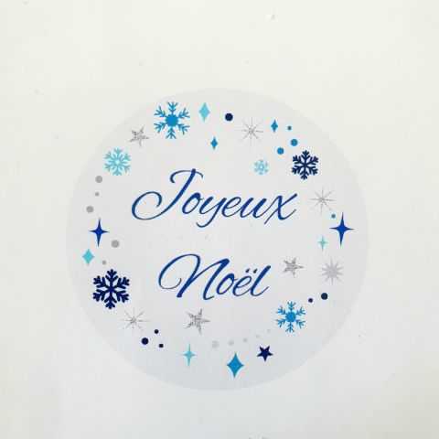 Sticker Joyeux Noël dans les tons bleus et gris. Sticker Joyeux Noël dans les tons bleus et gris.