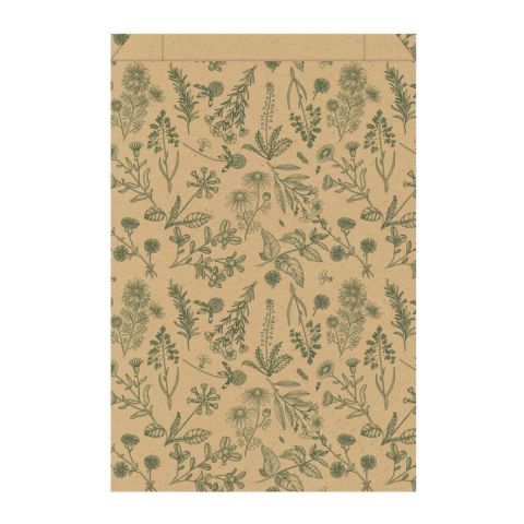 Pochette cadeau kraft herboriste 18 × 6 × 35 cm
