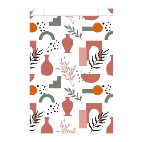 Pochette cadeau Terracotta 12 × 4,5 × 20 cm, papier blanc