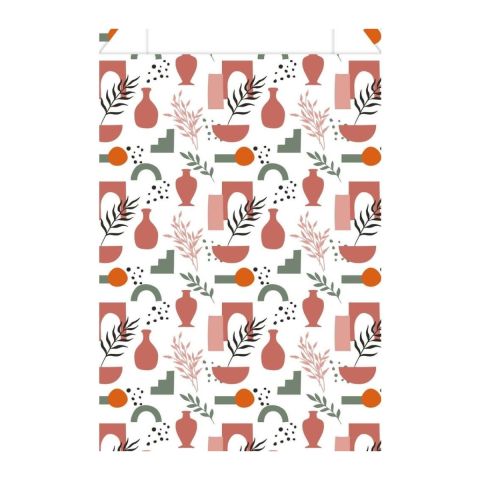 Pochette cadeau Terracotta 18 × 6 × 35 cm, papier blanc