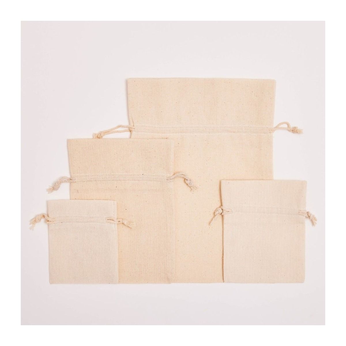Pochon coton brut écru 7 × 10 cm, cordon coton Pochon coton brut écru 7 × 10 cm, cordon coton